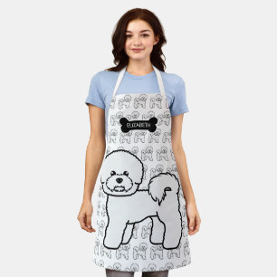 Tablier Illustration et nom de chien de dessin animé migno