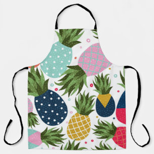 Tablier Illustration motif sans ananas, colorée
