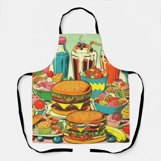 Tablier Illustration Retro Food Comic (Recto)