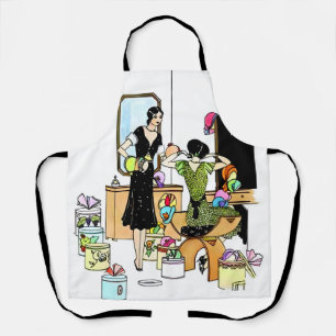 Tablier Illustration vintage Art Déco de magasin de chapea