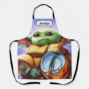 Tablier Illustration vintage de Grogu par Bounty Hunter