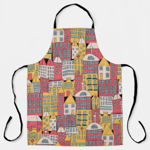 Tablier Illustration vintage d'un bâtiment urbain dans le