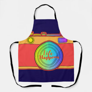 Tablier Image de l'appareil photo La vie arrive