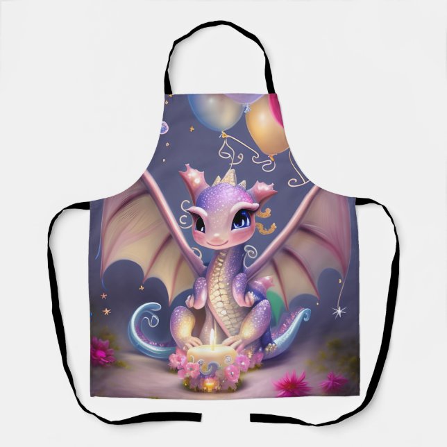 Tablier Imaginaire Cute Kawaii bébé dragon (Recto)