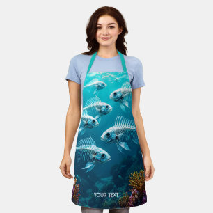Tablier Imaginaire Cute Skeleton Fish School