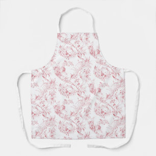 Tablier Imaginaire Floral vintage gravé rose-toile