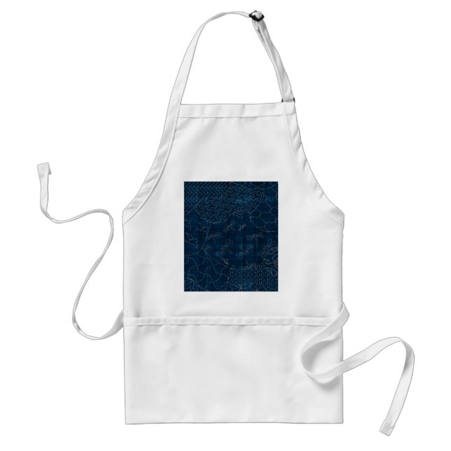 Tablier imitation de broderie de Sashiko-style (Devant)