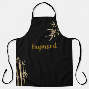 Tablier Impression d'encre japonaise Design en bambou noir