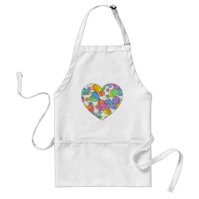 Tablier Impressionniste Pastel Valentine Hearts (Devant)