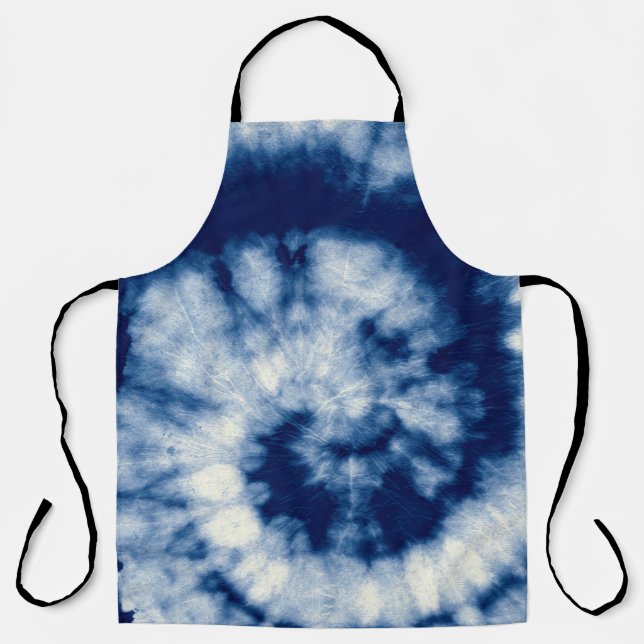 Tablier Indigo Round. Teinture à tarte bohémienne. Psyched (Recto)