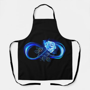 Tablier Infini lumineux avec rose bleue
