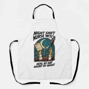 Tablier Infirmière de nuit Sorcière Rétro Halloween Tee