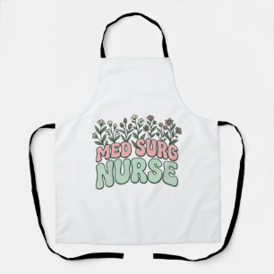 Tablier Infirmière en chirurgie florale vintage vector des