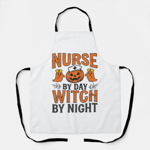 Tablier Infirmière Halloween Sorcière la nuit Vintage Shir