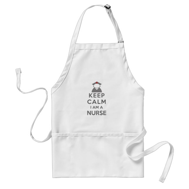 Tablier Infirmière Symbole Garder le calme Je suis infirmi (Devant)