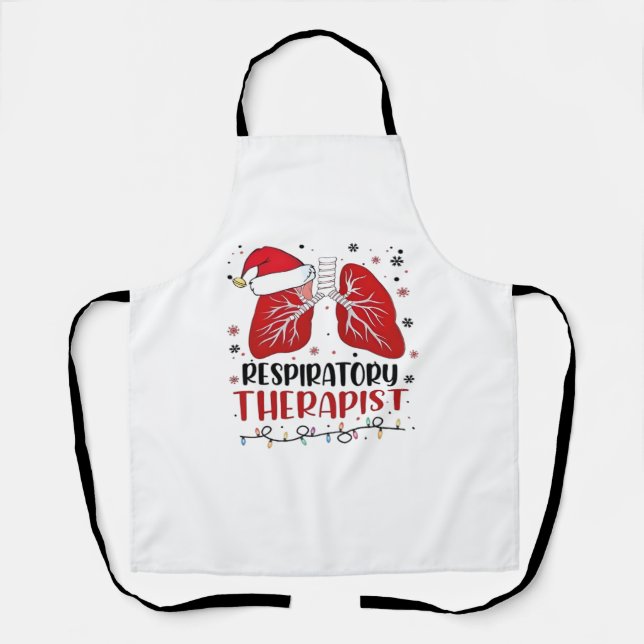Tablier Infirmière thérapeute respiratoire Noël, Poumon Ch (Recto)