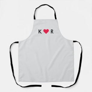 Tablier Initiales cardiaques des couples   Modern Love Val