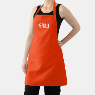 Tablier Initiales monogramme personnalisées modernes néon