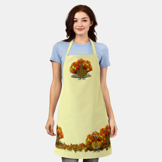 Tablier Inquiète Turquie Thanksgiving Apron (Porté)