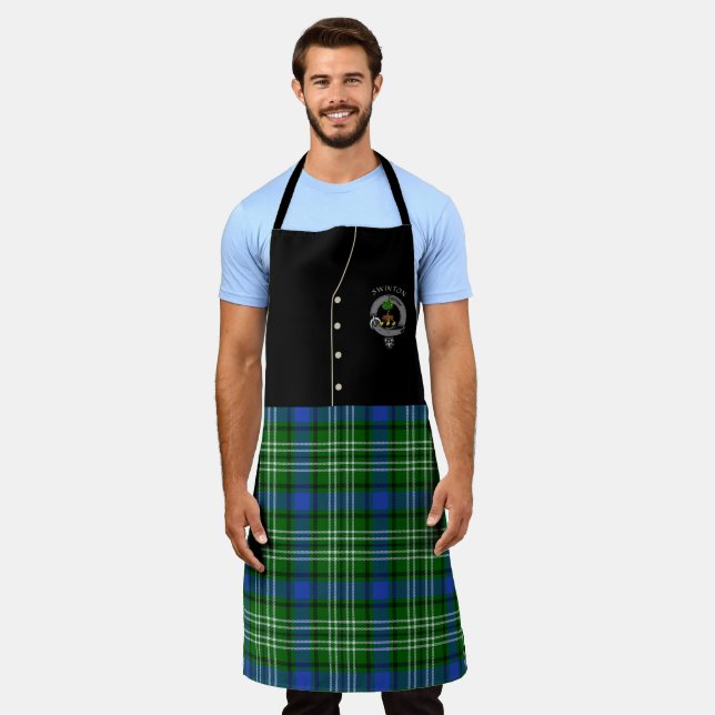 Tablier Insigne Clan Swinton & Tartan Kilt Apron (Porté)