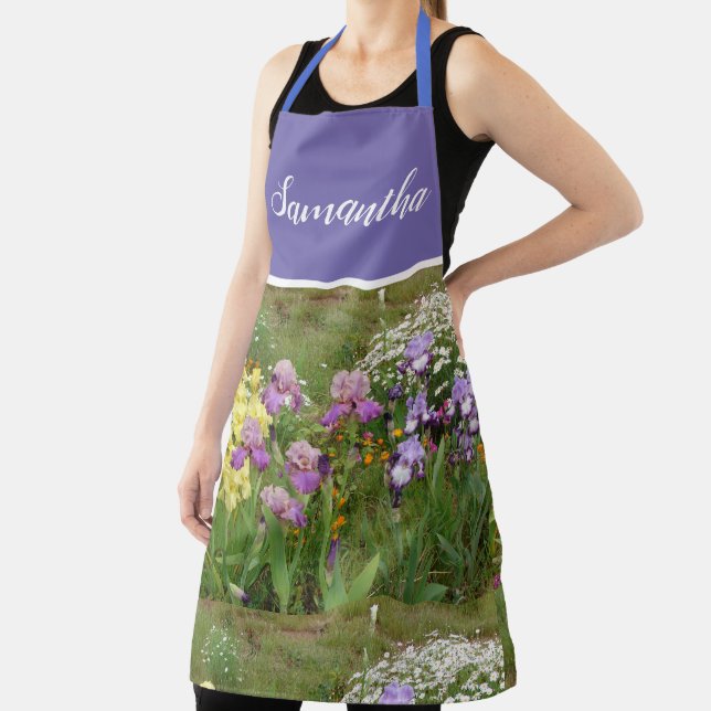 Tablier Iris Floral Shabby Chic Purple Motif Floral (Insitu)