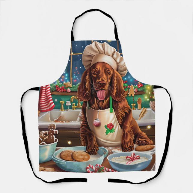 Tablier Irish Setter Gâteau de vacances : Noël festif (Recto)