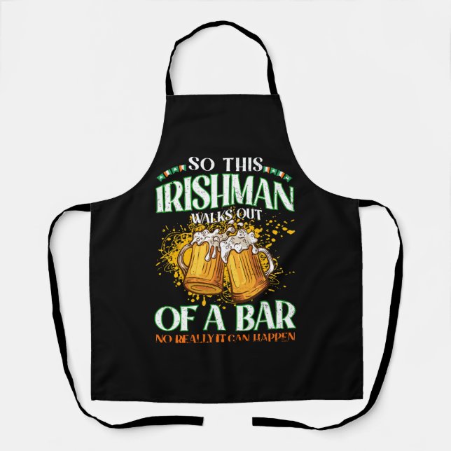 Tablier Irishman Boire de la bière Saint Patrick's Day (Recto)