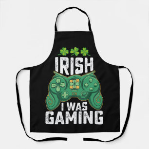 Tablier Irlandais Je Jouais Jeux Gamer St Patrick's Day