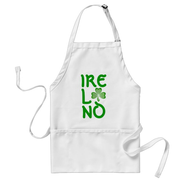Tablier "Irlande" shamrock blanc (Devant)