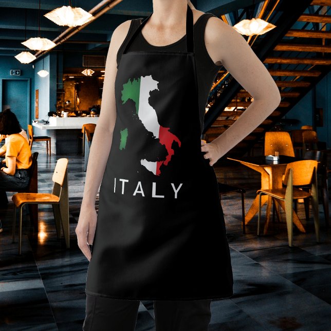 Tablier Italie Drapeau italien Rouge Blanc Vert Italia Car (Italy Italian Flag Red White Green Italia Map Apron
)