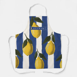 Tablier Italien personnalisé à rayures de citron côtier