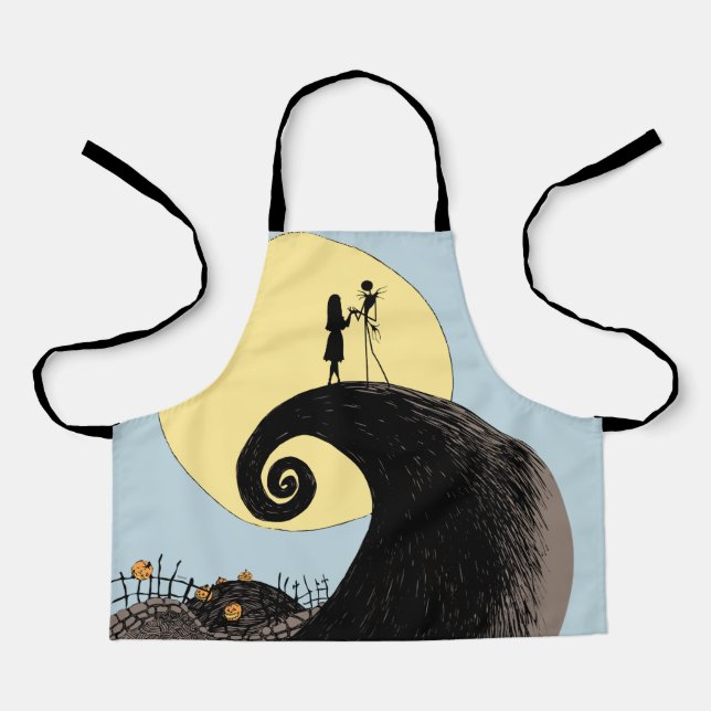 Tablier Jack et Sally | Silhouette de lune (Recto)