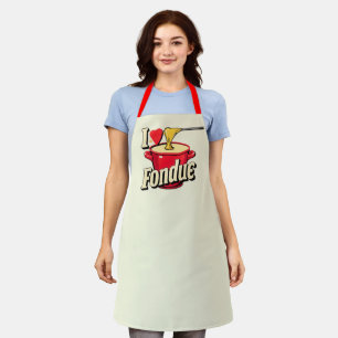 Tablier J'adore fondue -typographie 