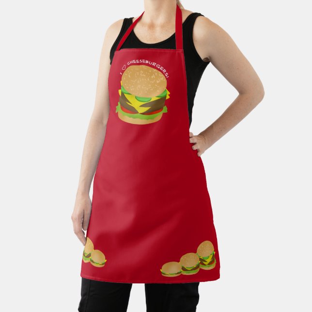 Tablier J'adore les cheeseburgers (Insitu)