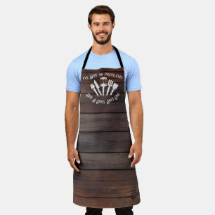 Tablier "J'ai 99 problèmes mais un grill n'est pas un-drôl