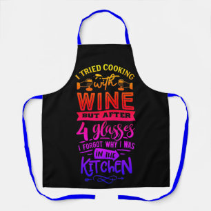 Tablier J'Ai Essayé De Cuisine Avec Du Vin...