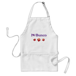 Tablier J'aime Bunco avec les matrices rouges