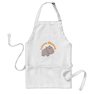 Tablier J'aime des hippopotames