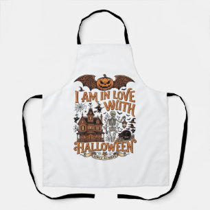 Tablier J'aime Halloween Maison Hantée Squelette Citrouill