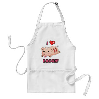 Tablier J'aime le lard avec le porc drôle mignon et le