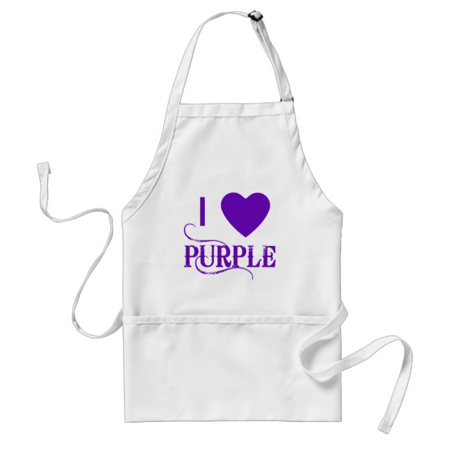 Tablier J'aime le pourpre avec Purple Heart (Devant)