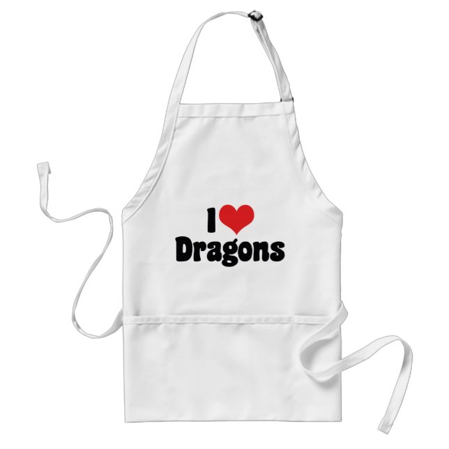 Tablier J'aime les dragons cardiaques (Devant)
