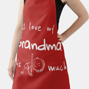 Tablier J'aime ma grand-mère Typographie Nommée Graphique 