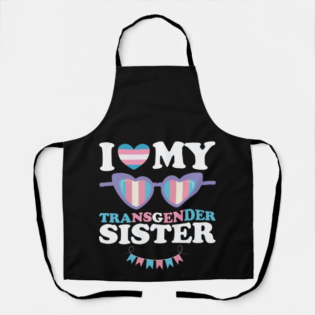Tablier J'aime ma soeur transgenre Famille Trans LGBTQ (Recto)