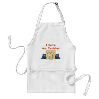 TABLIER J'AIME MES YORKIES TROIS TERRIERS DE YORKSHIRE