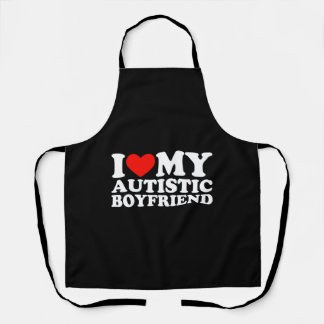 Tablier J'Aime Mon Autiste Petit-Ami Coeur Mon Autiste Bf
