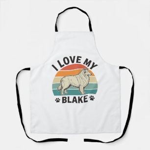 Tablier J'aime mon chien Blake rétro gravure design_1