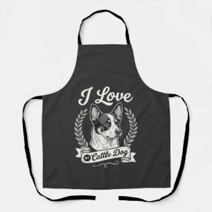 Tablier J'aime mon chien de troupeau vintage amateur de ch