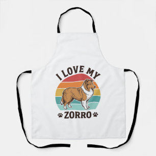 Tablier J'aime mon design vintage Zorro amateur de chien_1