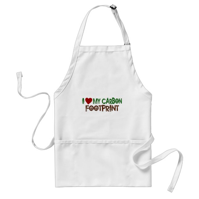 Tablier J'aime mon empreinte de pas de carbone (Devant)